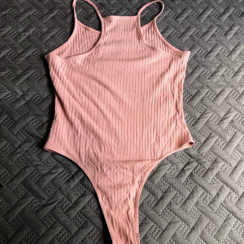 SHEIN Ribbed Racerback Bodysuit - Picture 3 of 4